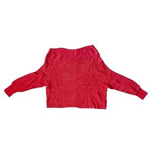 Free People Alana Sweater Off the Shoulder Pullover Knit Linen Blend OB610502